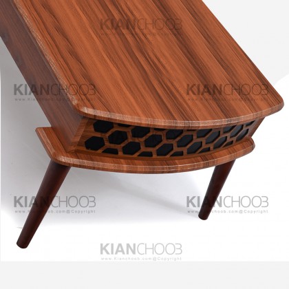 میز جلو مبلی همراه با 3 عدد میز عسلی کیان چوب مدل کندو با صفحه MDF و روکش وکیوم