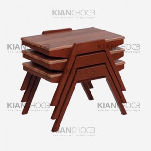 میز جلو مبلی همراه با 3 عدد میز عسلی کیان چوب مدل جزیره با صفحه MDF و روکش وکیوم
